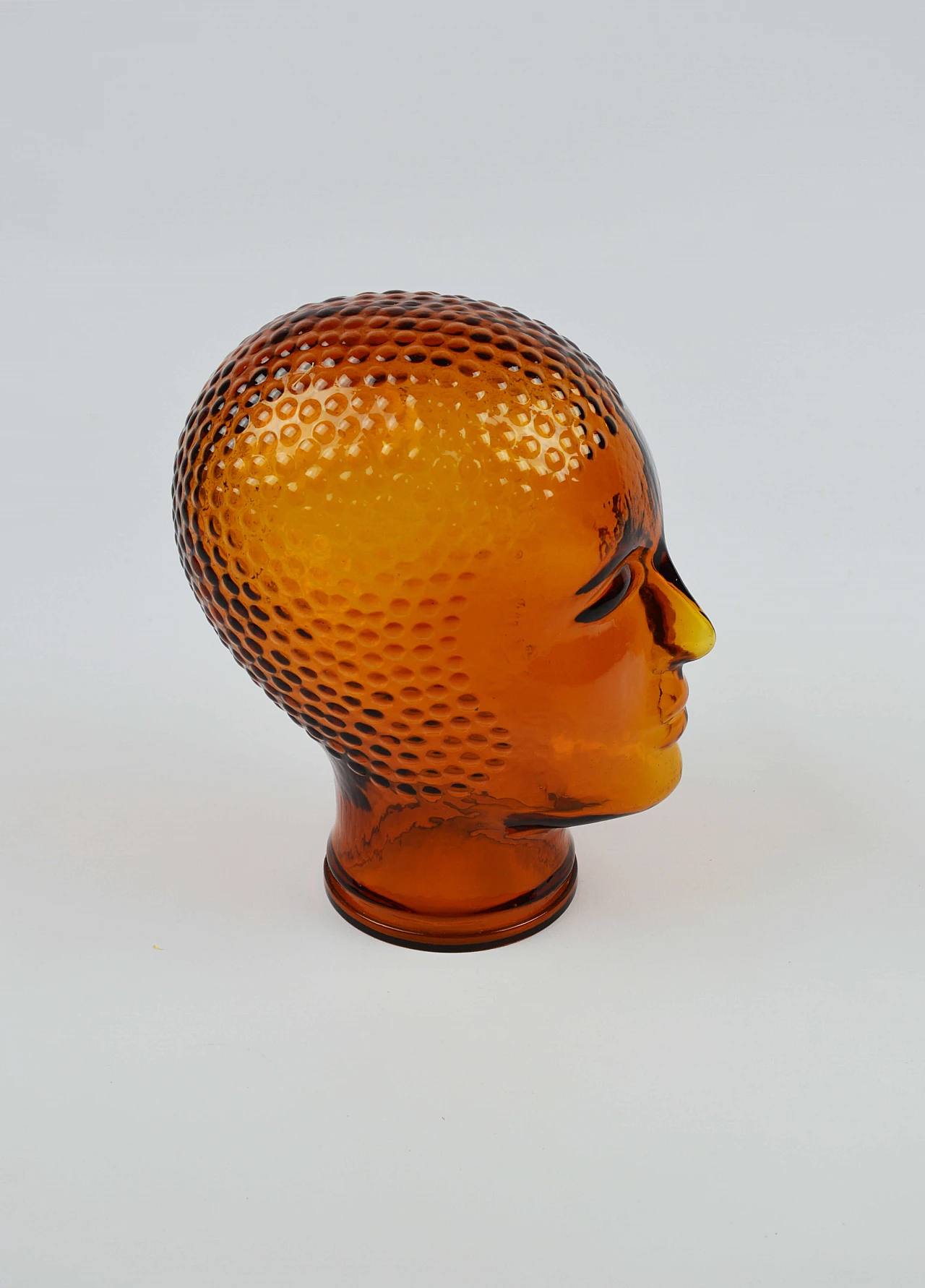 Decorative orange glass head, 1970s 4
