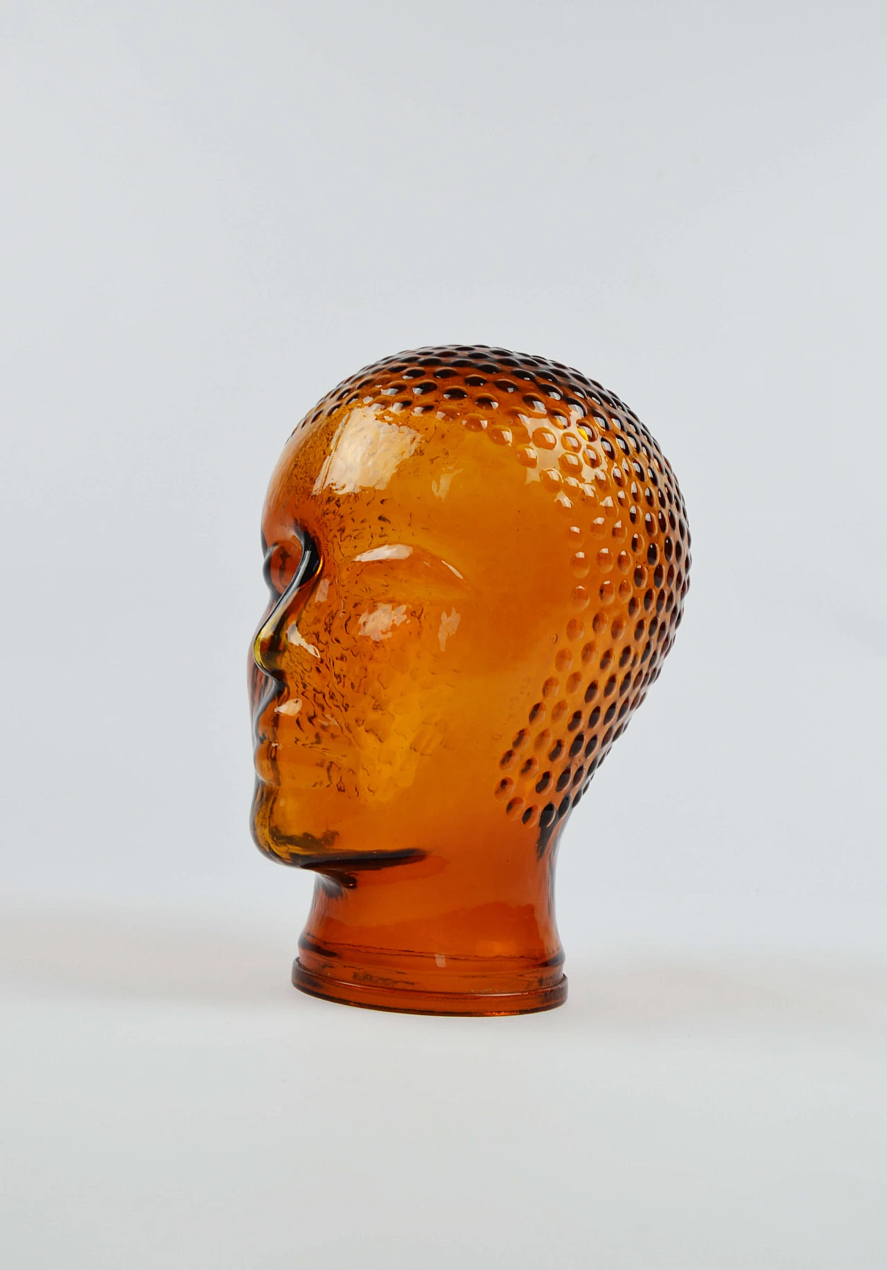 Decorative orange glass head, 1970s 6