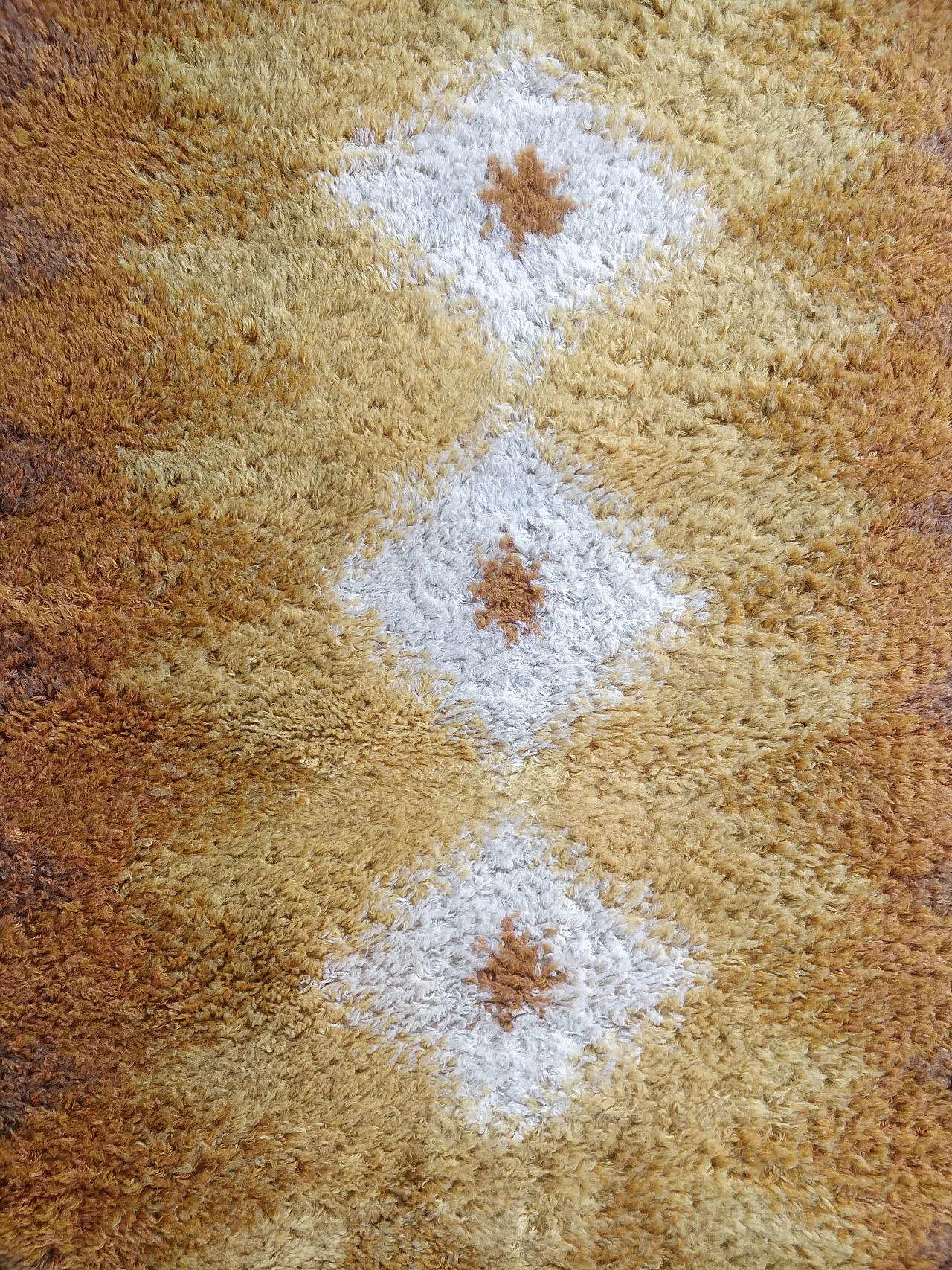 Tappeto danese geometrico in pura lana con tecnica Rya, anni '60 2