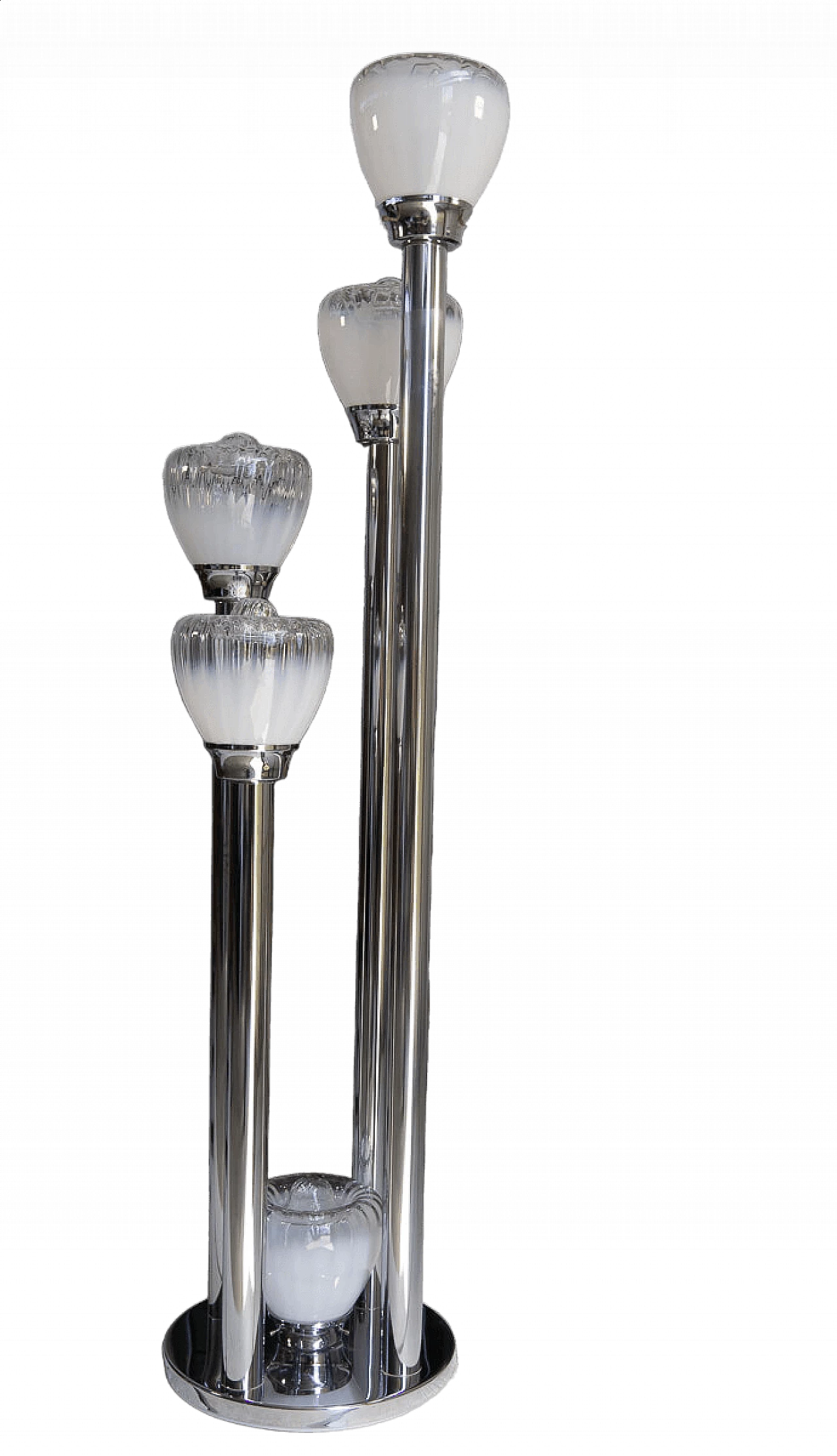 Five-light Murano glass and chromed metal floor lamp, 1960s 12