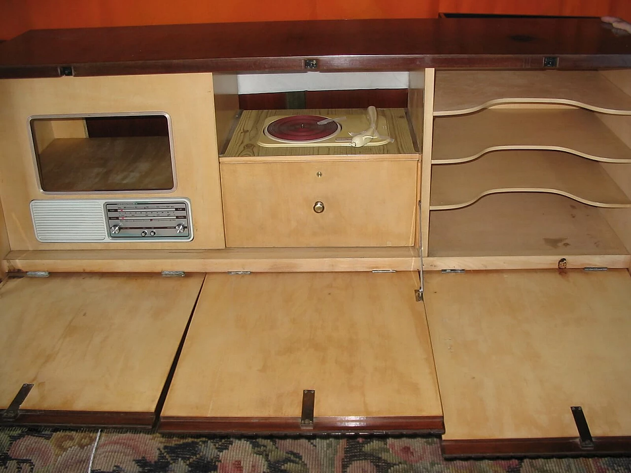 Mahogany music cabinet attributed Borsani, 1940s 6