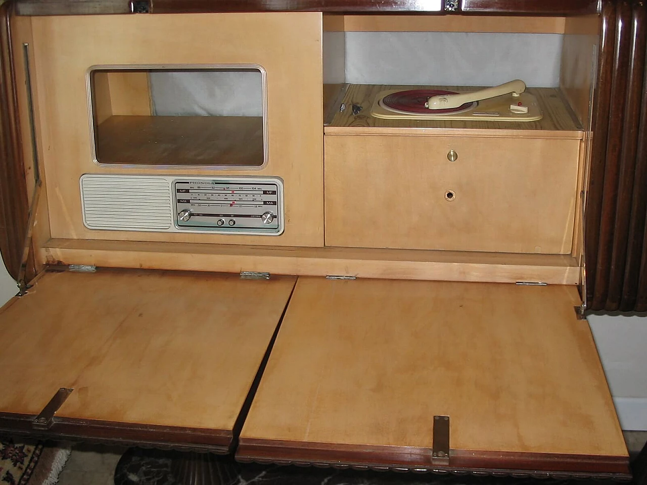 Mahogany music cabinet attributed Borsani, 1940s 7