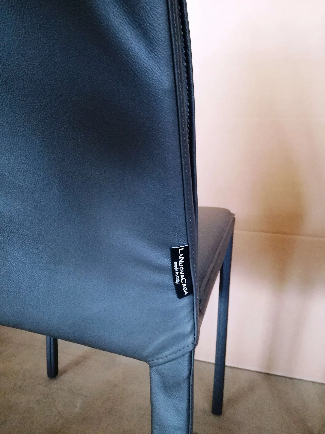 Sedia in cuoio e pelle con struttura in metallo di La Nuova Casa, anni 2000 7