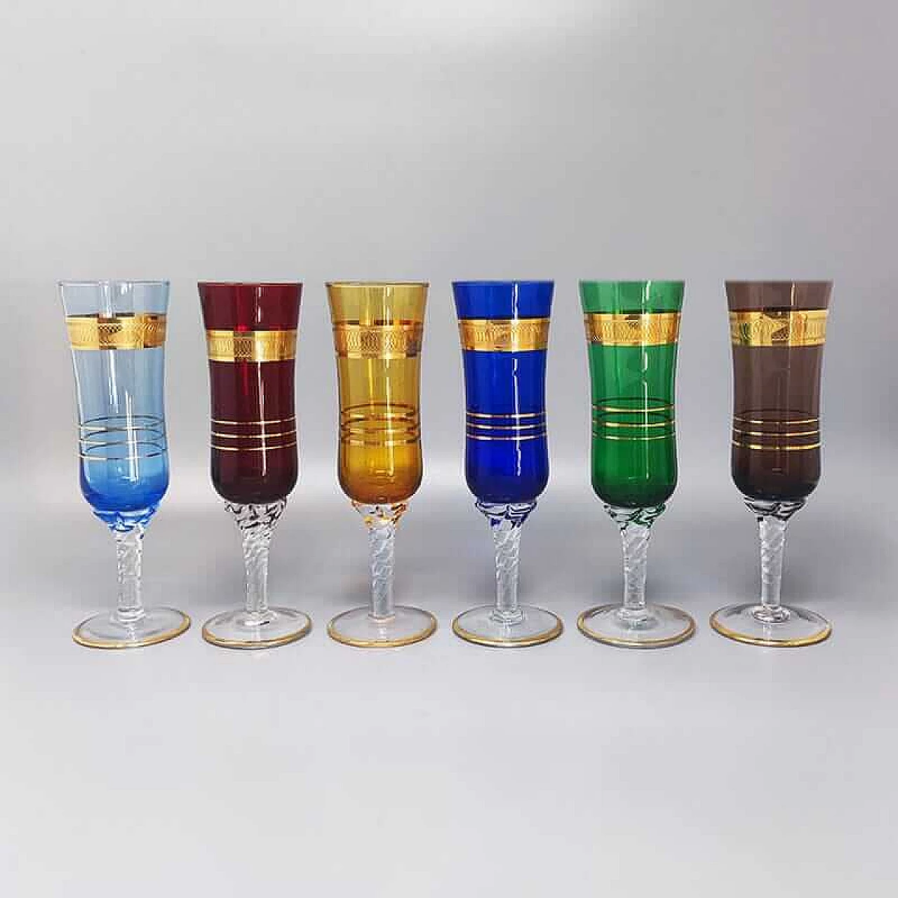 6 Bicchieri in vetro di Murano, anni '60 1
