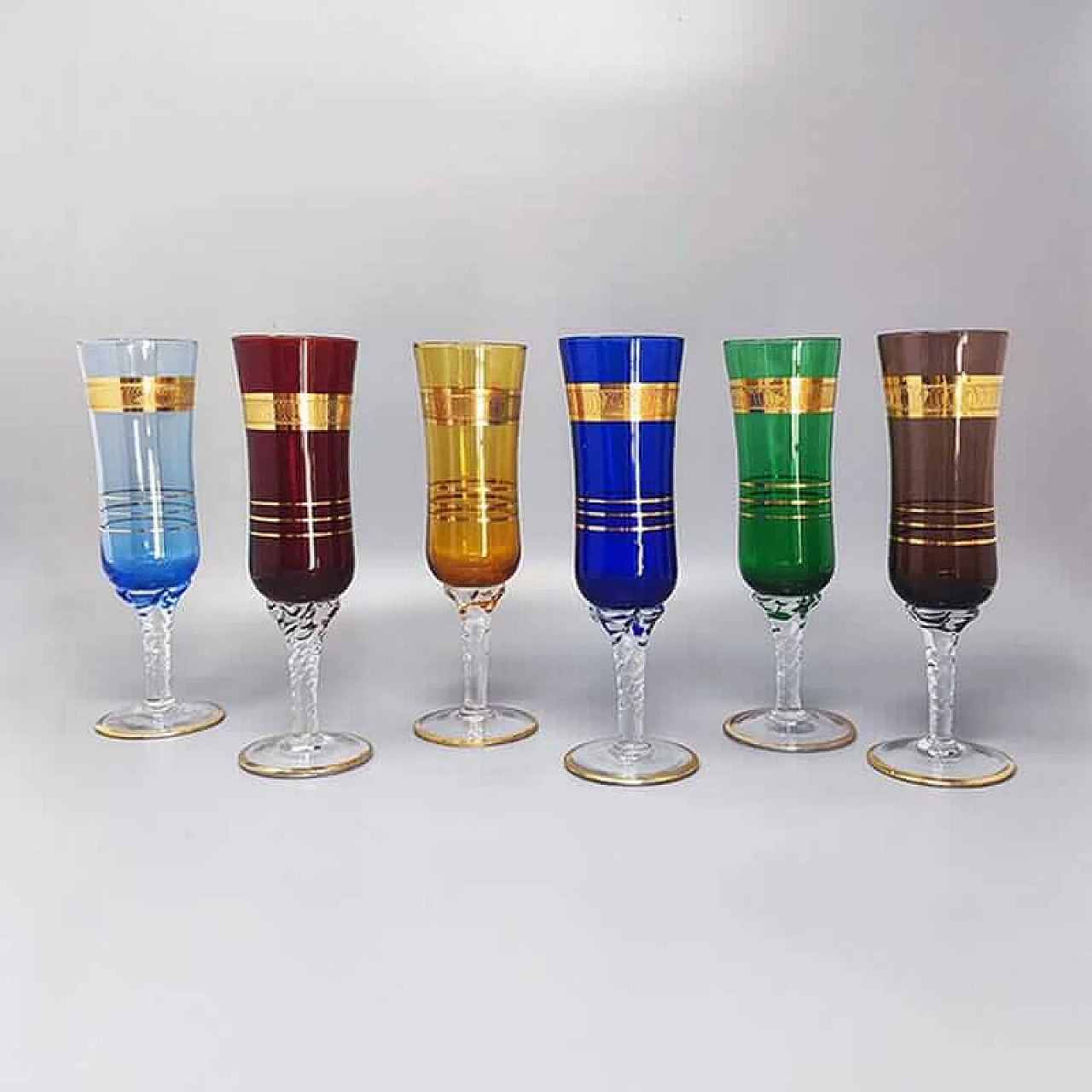 6 Murano glass beakers, 1960s 2