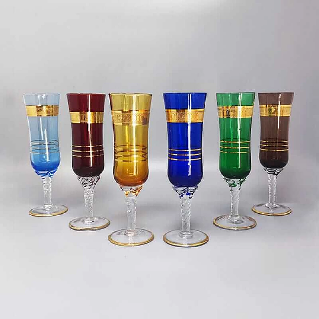 6 Murano glass beakers, 1960s 3