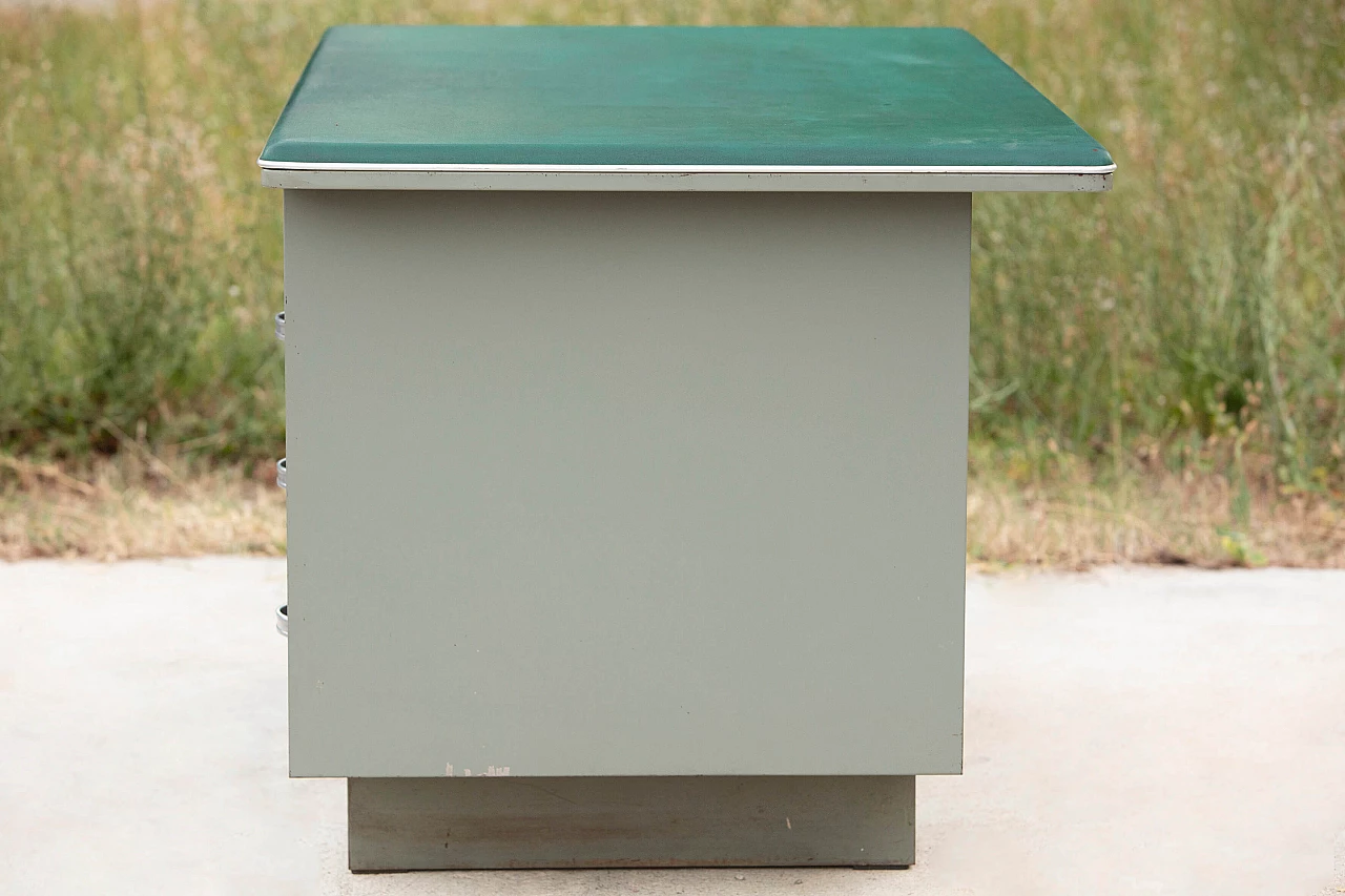 Metal and skai desk in the style of Gio Ponti with chair, 1960s 4