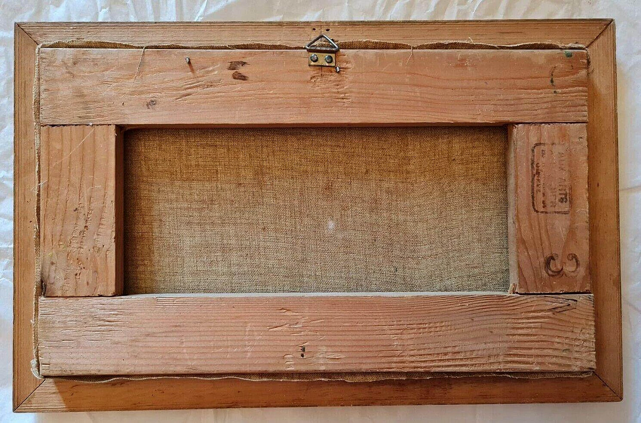 J. Benuz, landscape with daisies, oil painting on panel, 1940s 3