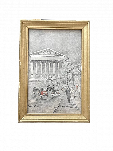 Eugène Arc, Paris urban view, watercolor