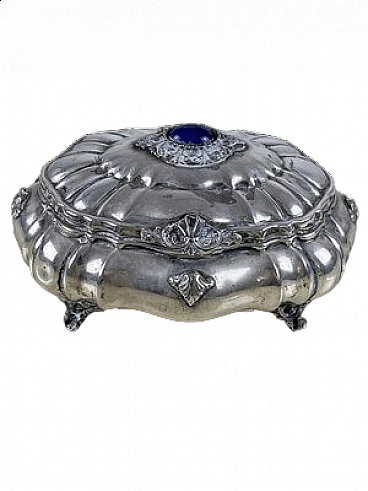 Jewellery box in 800 silver with lapis lazuli, 1960s