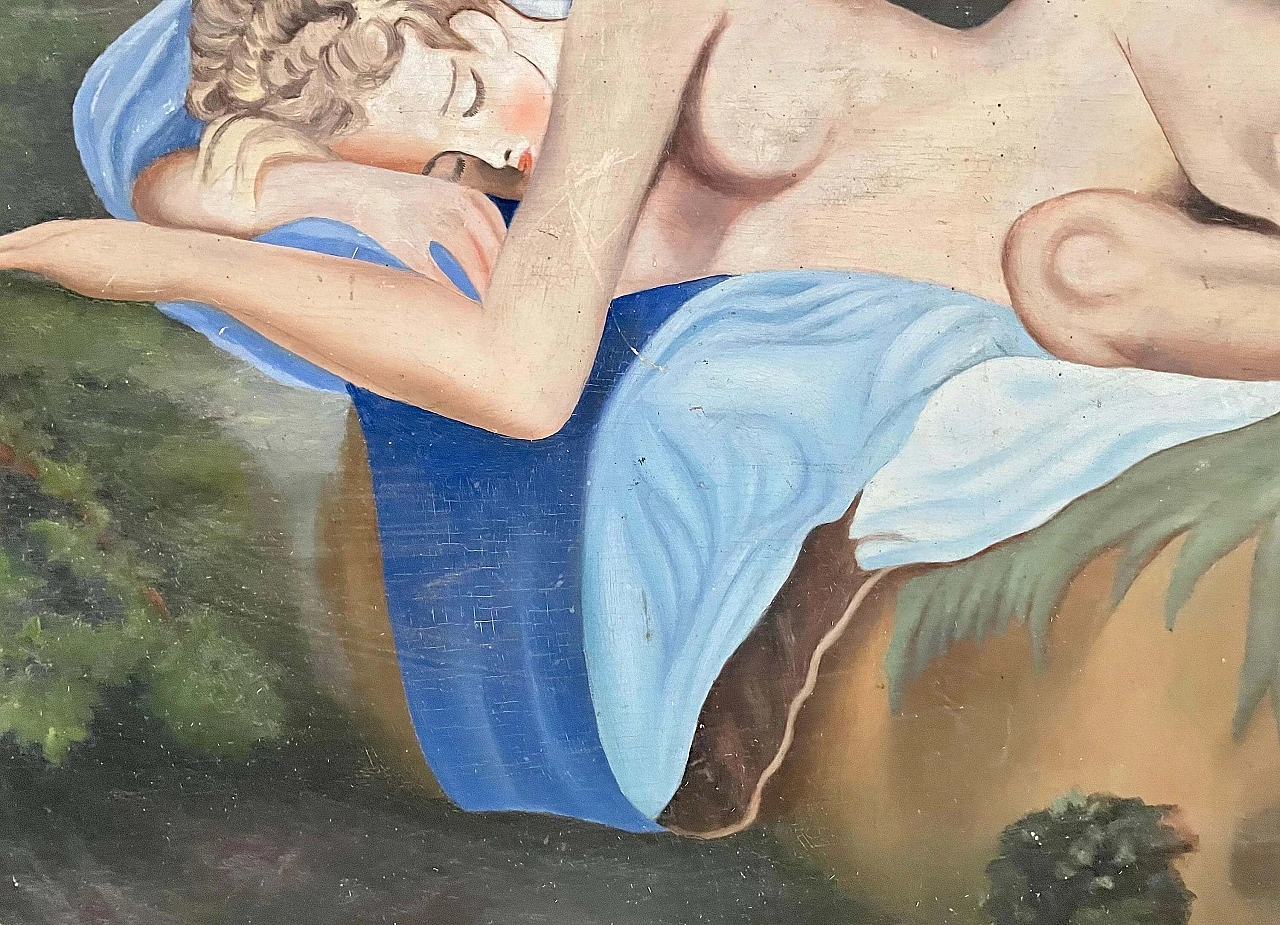 Mythological scene, oil painting on wood, 1930s 7