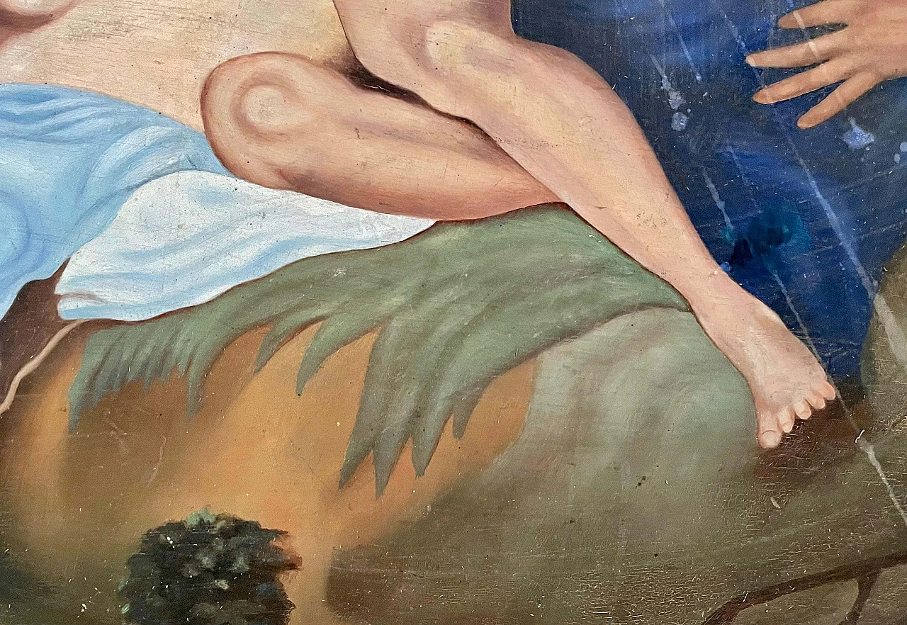 Mythological scene, oil painting on wood, 1930s 11