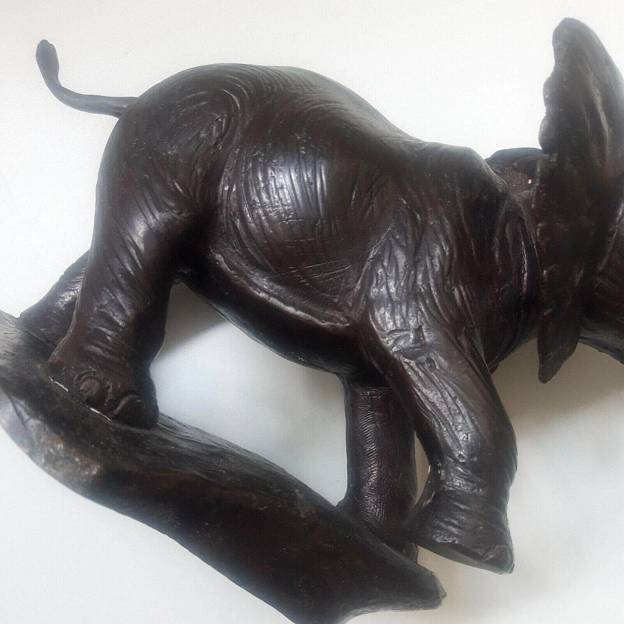 Bronze elephant with flower candlestick, 1970s 2