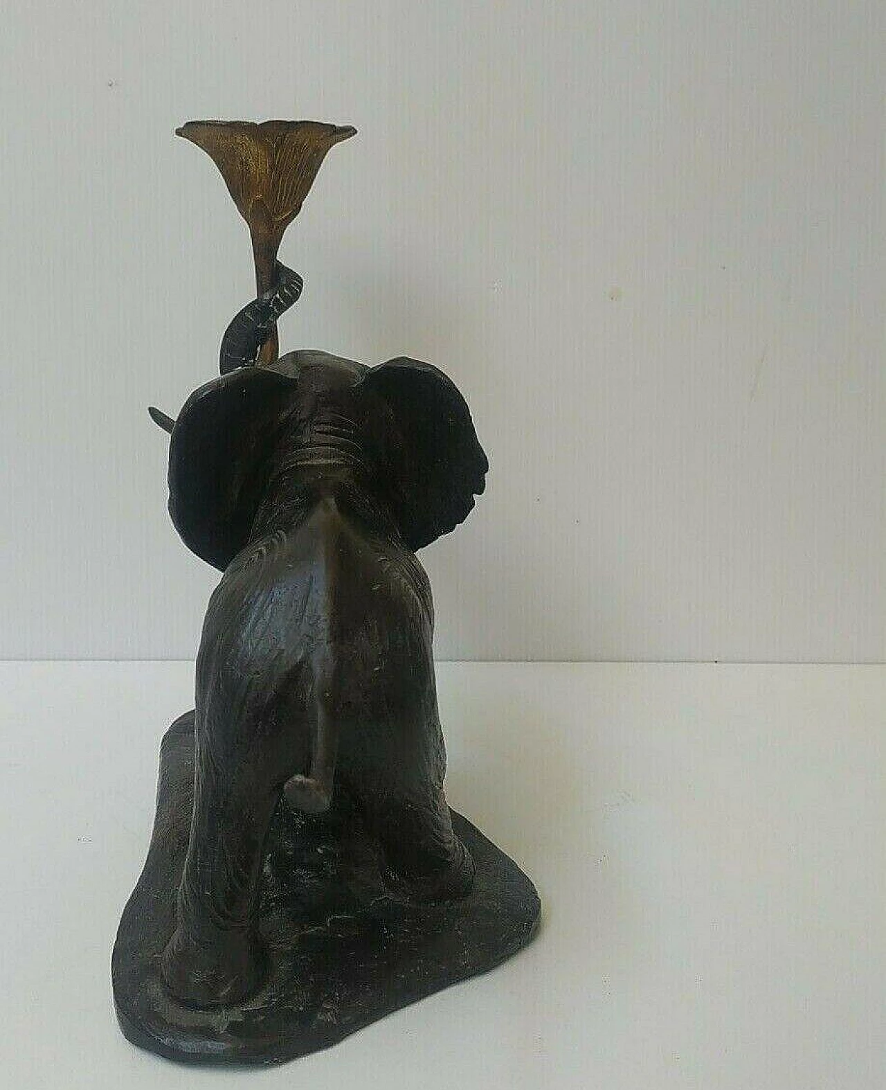 Bronze elephant with flower candlestick, 1970s 9