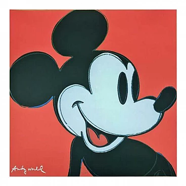 Mickey Mouse, lithograph signed by Andy Warhol, 1980s