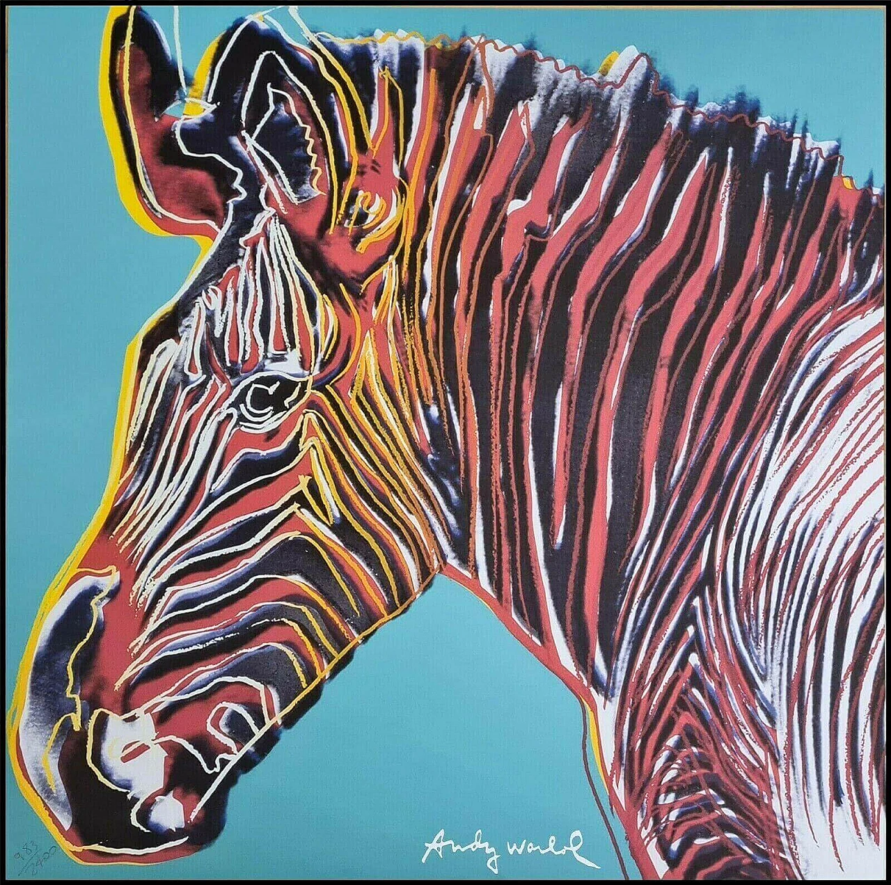 Zebra, lithography, reproduction after Andy Warhol 3