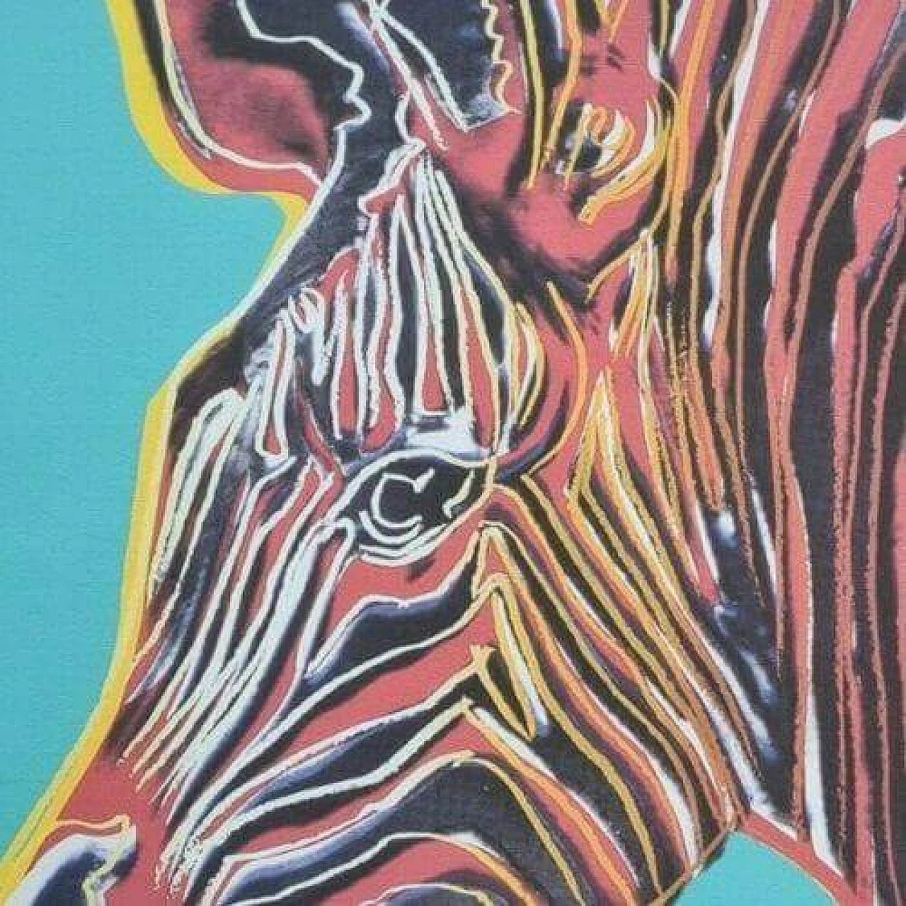 Zebra, lithography, reproduction after Andy Warhol 4