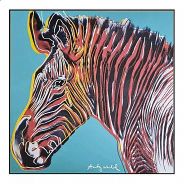 Zebra, lithography, reproduction after Andy Warhol