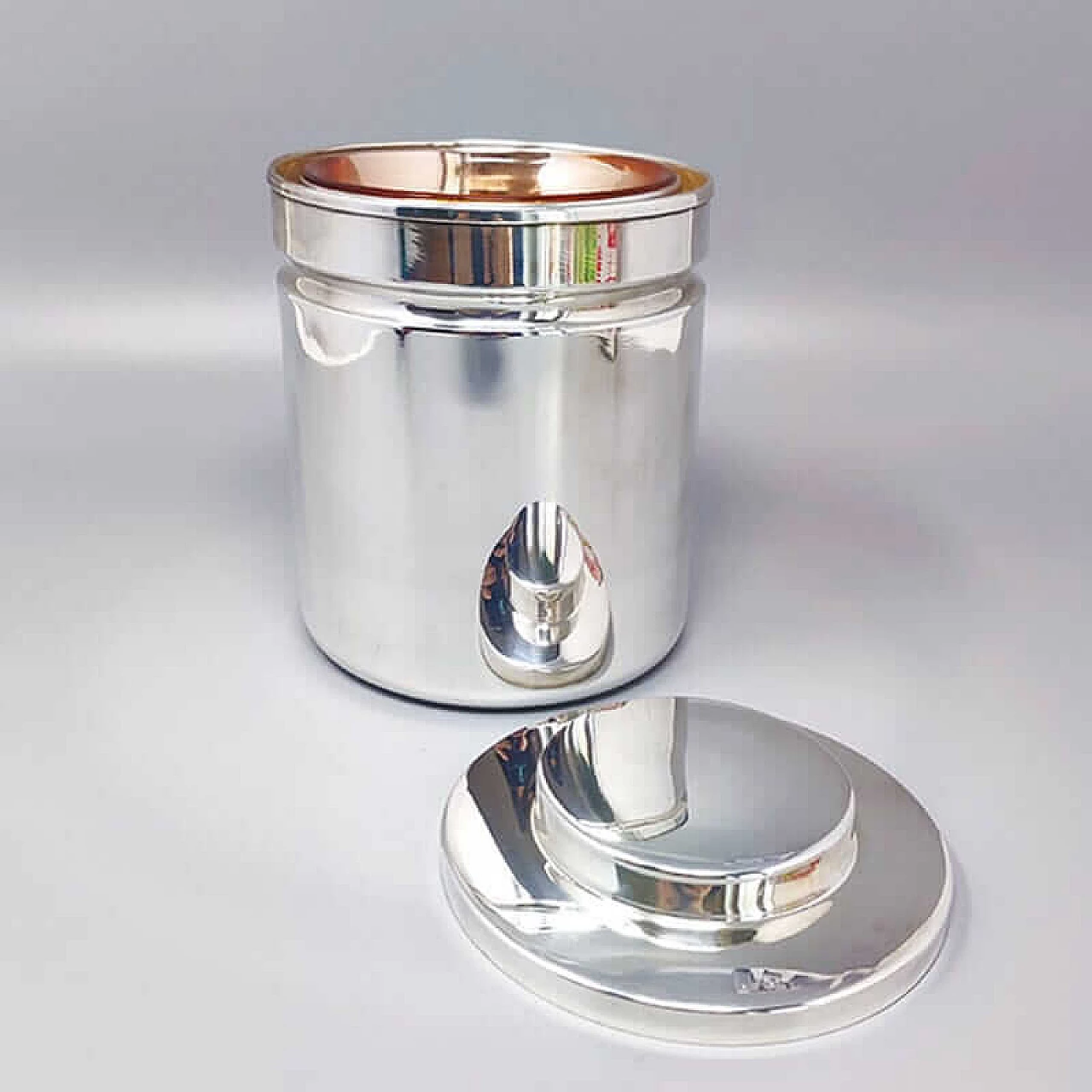 Stainless steel ice bucket by Aldo Tura for Macabo, 1960s 2