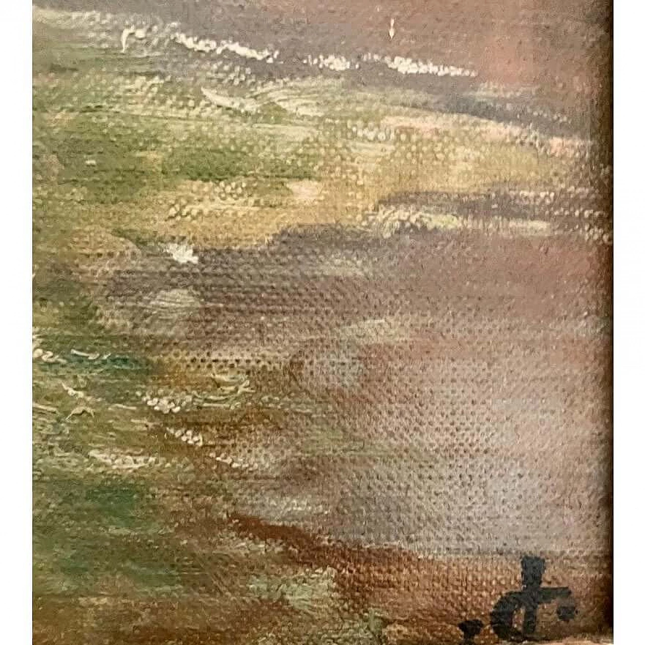 Scuola di Barbizon, Paesaggio, olio su tela, 1890 1