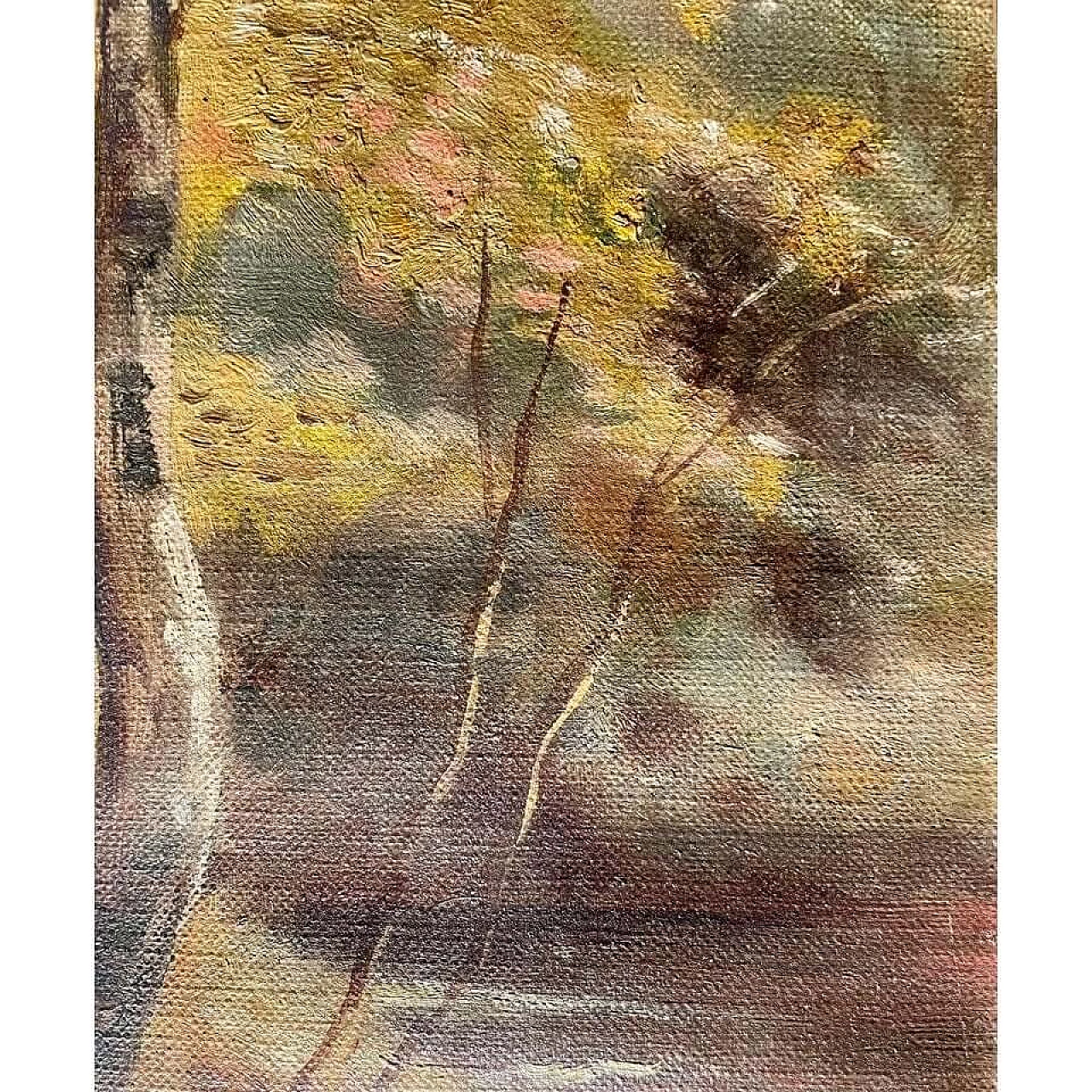 Scuola di Barbizon, Paesaggio, olio su tela, 1890 4