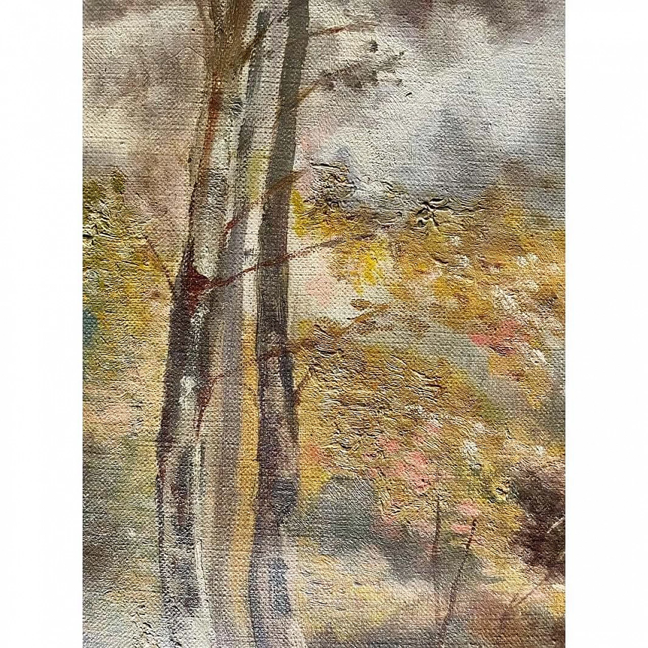 Scuola di Barbizon, Paesaggio, olio su tela, 1890 7