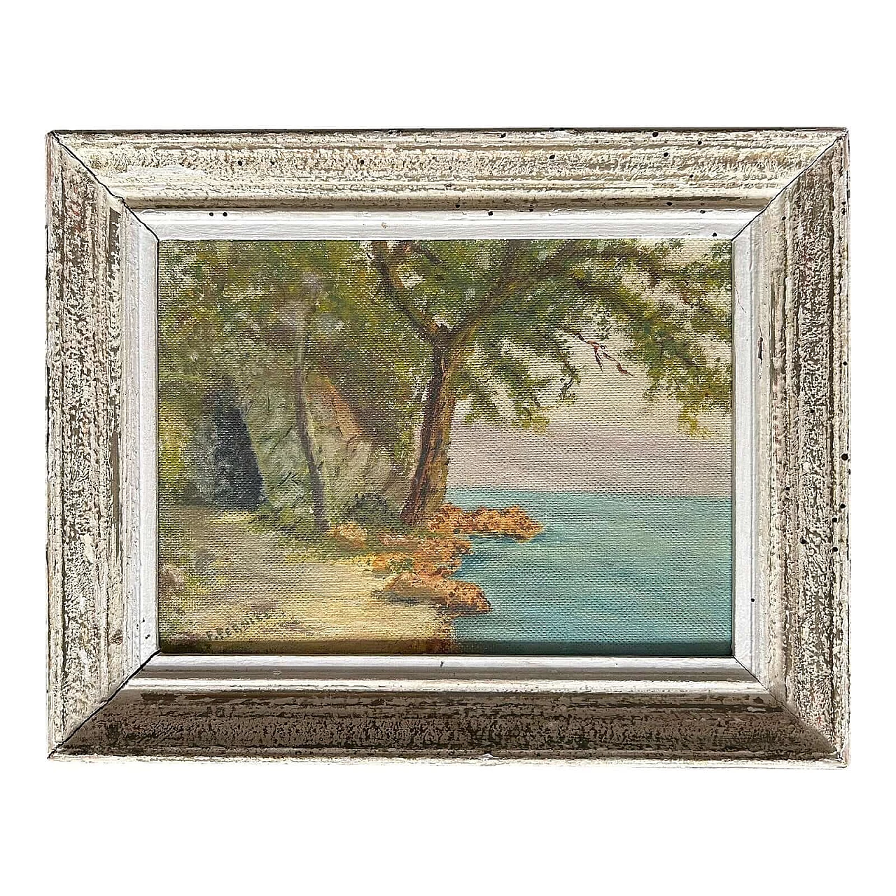 F. Pernice, View of Bourget lake in Aix-Les-Bains, oil on panel, 1940s 5