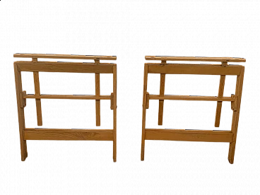 Pair of folding and adjustable ash table stands, 1960s