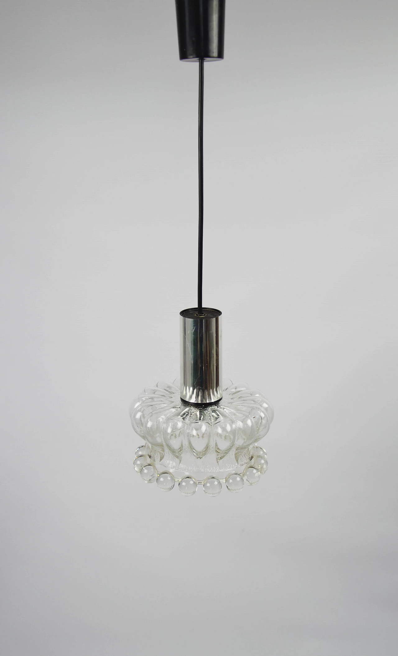 Glass pendant lamp with decorative spheres, 1970s 1