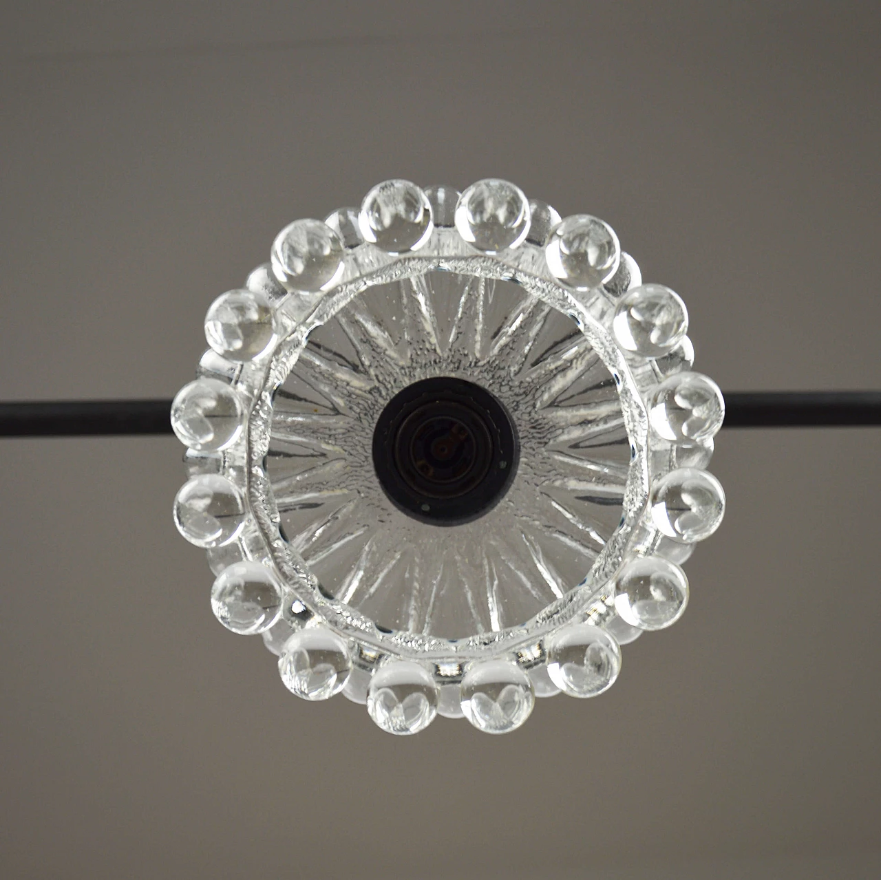 Glass pendant lamp with decorative spheres, 1970s 5