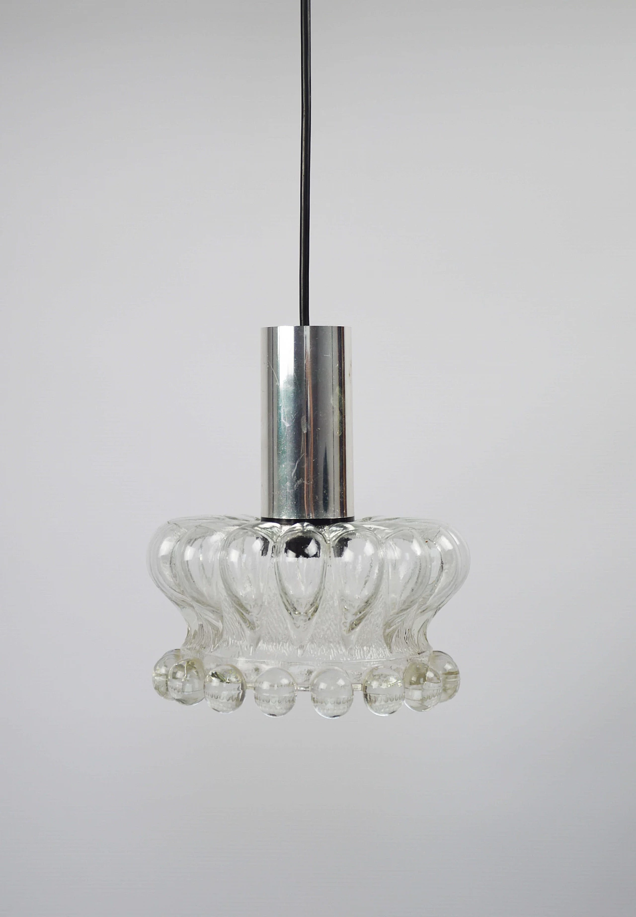 Glass pendant lamp with decorative spheres, 1970s 7