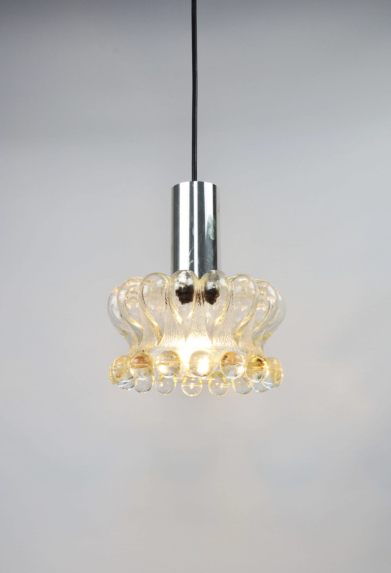 Glass pendant lamp with decorative spheres, 1970s 9
