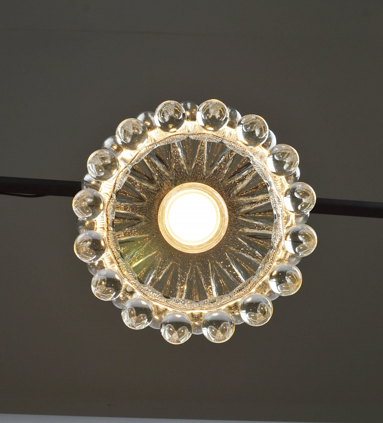 Glass pendant lamp with decorative spheres, 1970s 10