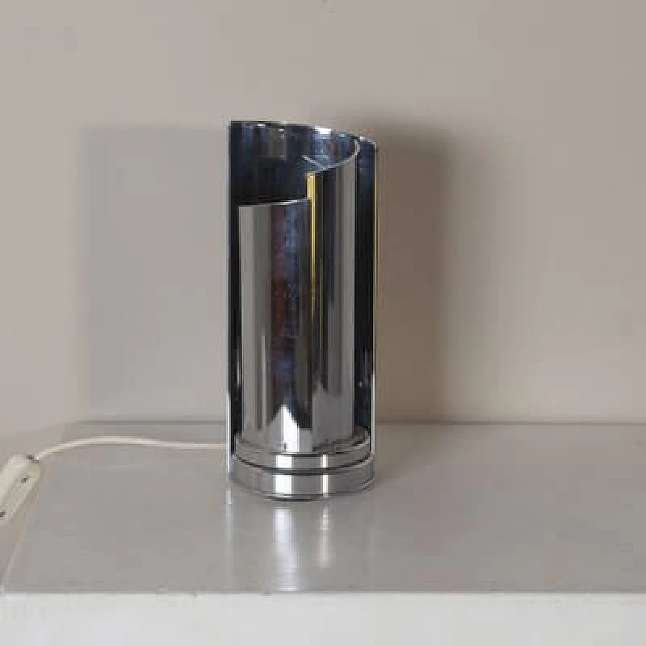 Stainless steel 447 table lamp by Selenova, 1960s 1