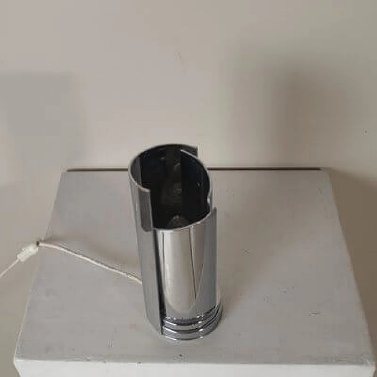 Stainless steel 447 table lamp by Selenova, 1960s 2