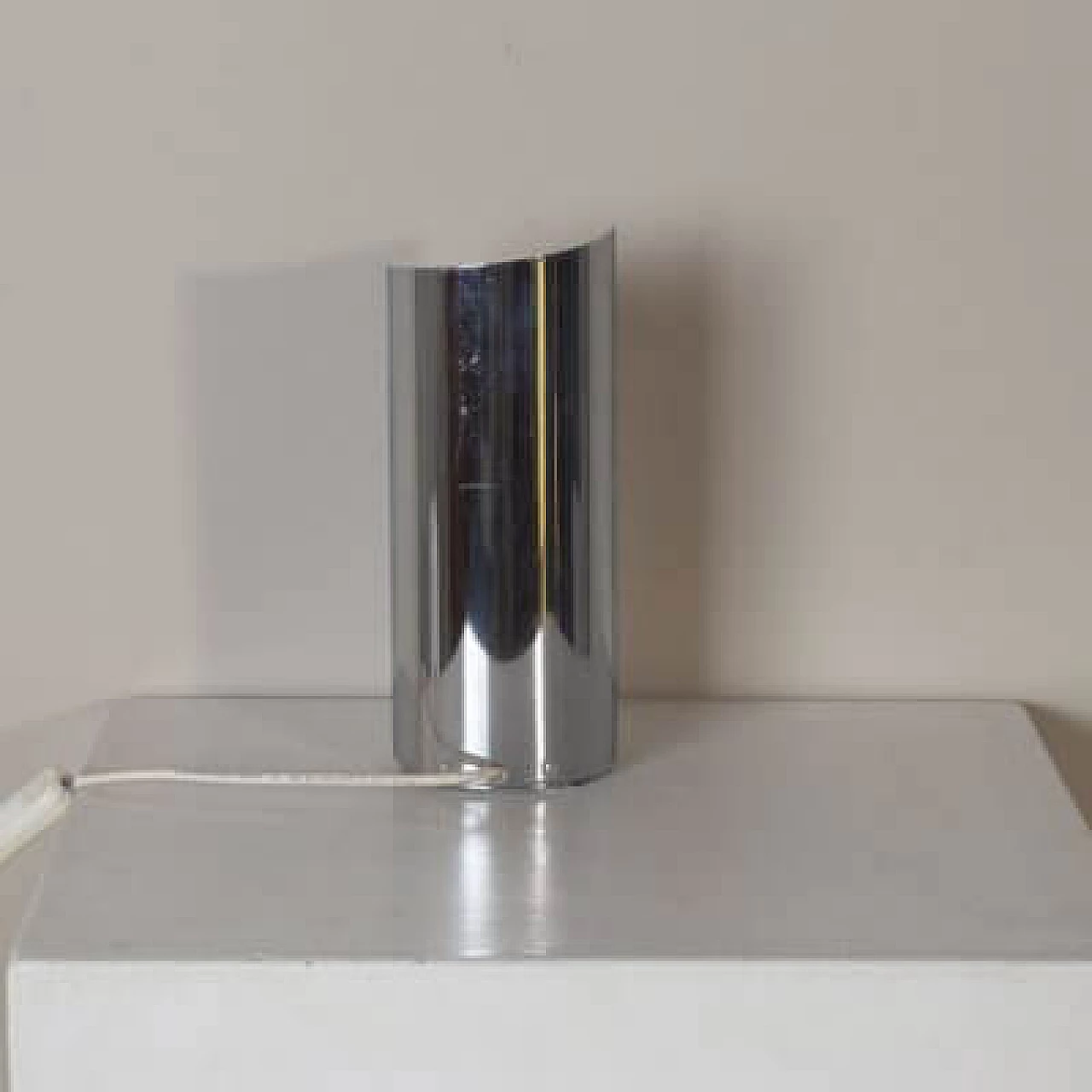 Stainless steel 447 table lamp by Selenova, 1960s 3