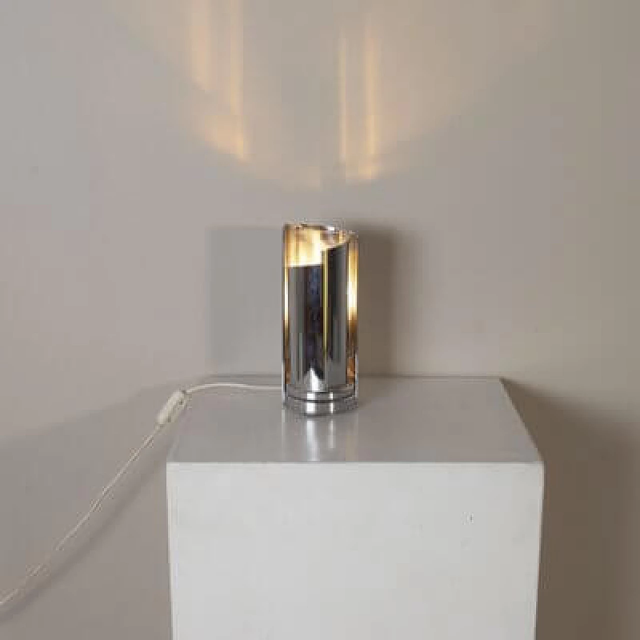 Stainless steel 447 table lamp by Selenova, 1960s 4