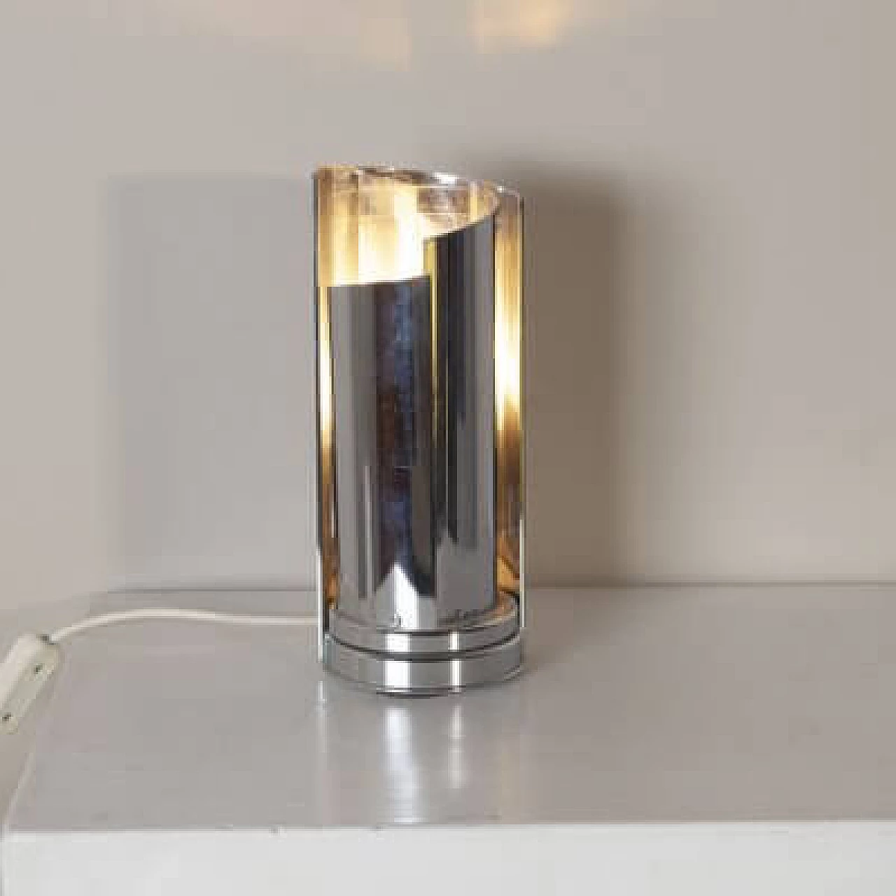 Stainless steel 447 table lamp by Selenova, 1960s 5