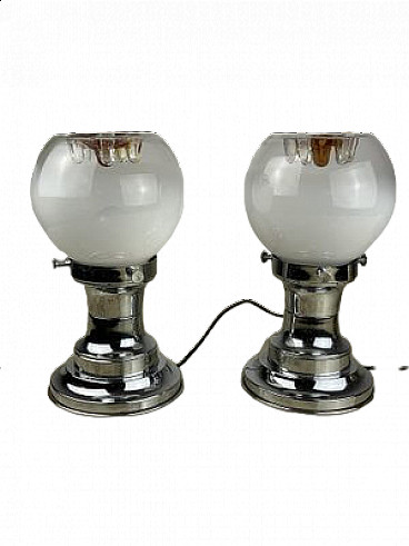 Coppia di lampade da comodino di Toni Zuccheri per Mazzega, anni '70