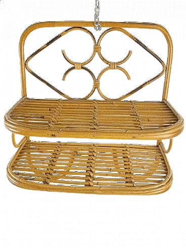 Two-tier bamboo shelf, 1970s