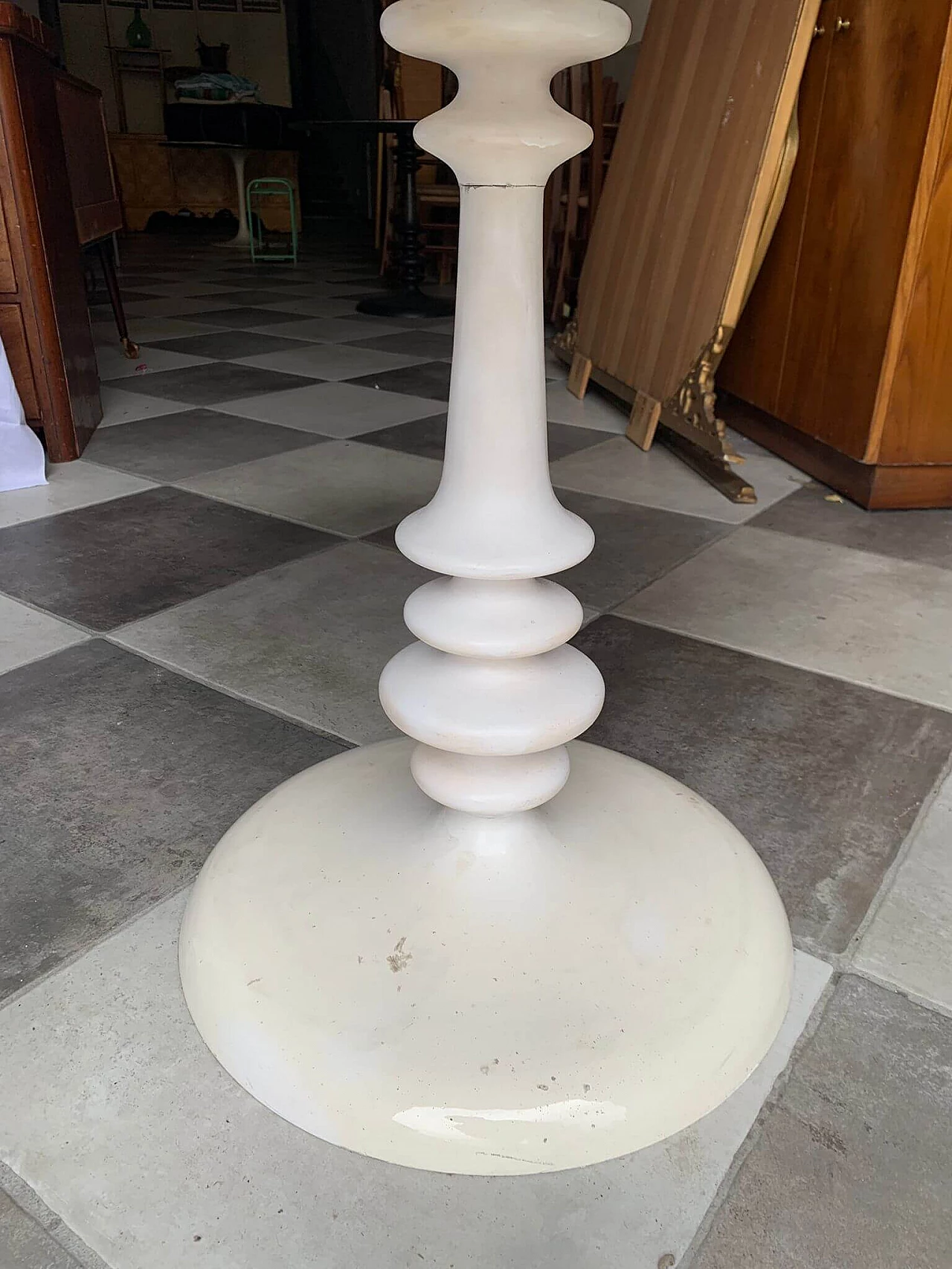 Round white metal table by Pols Potten, 1960s 6