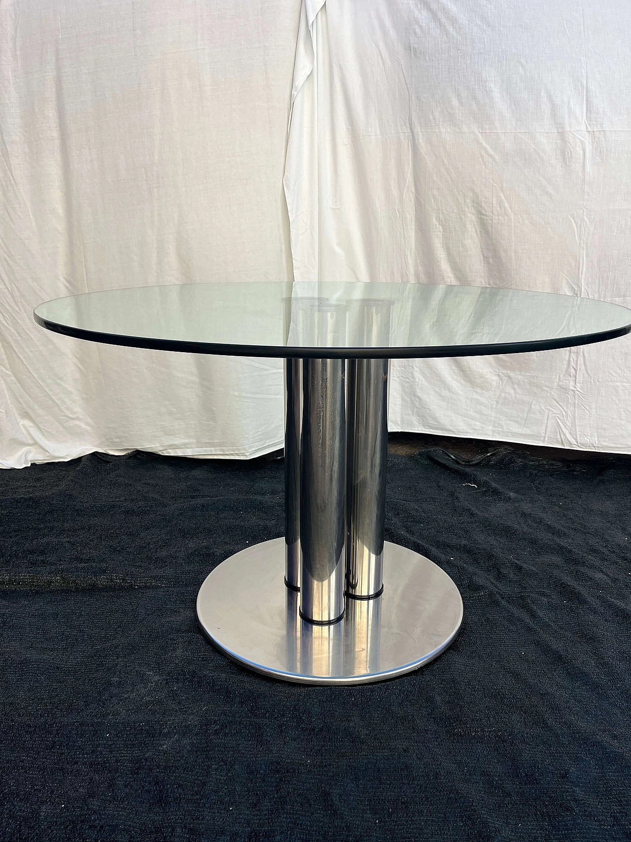 Marcuso steel table with glass top by Marco Zanuso for Zanotta, 1970s 4