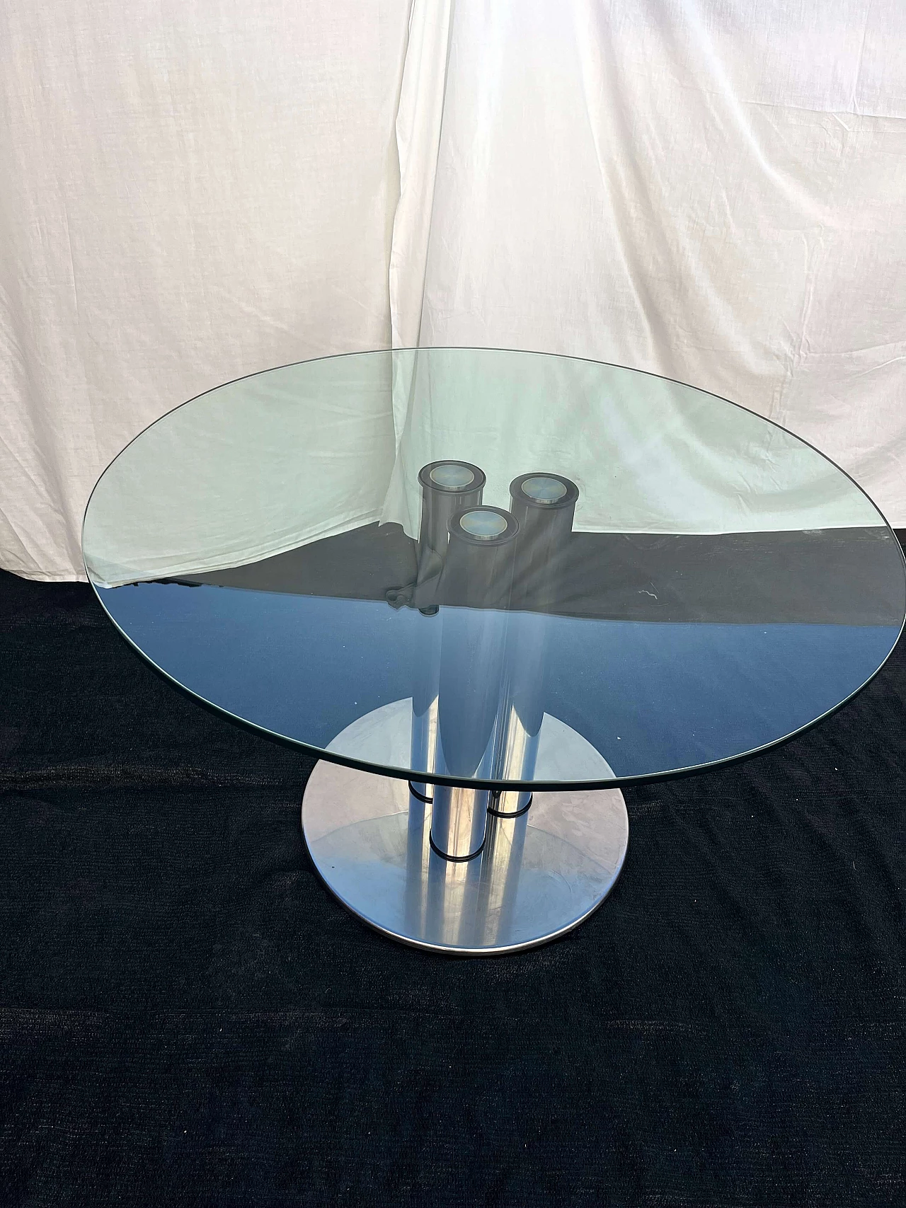 Marcuso steel table with glass top by Marco Zanuso for Zanotta, 1970s 5