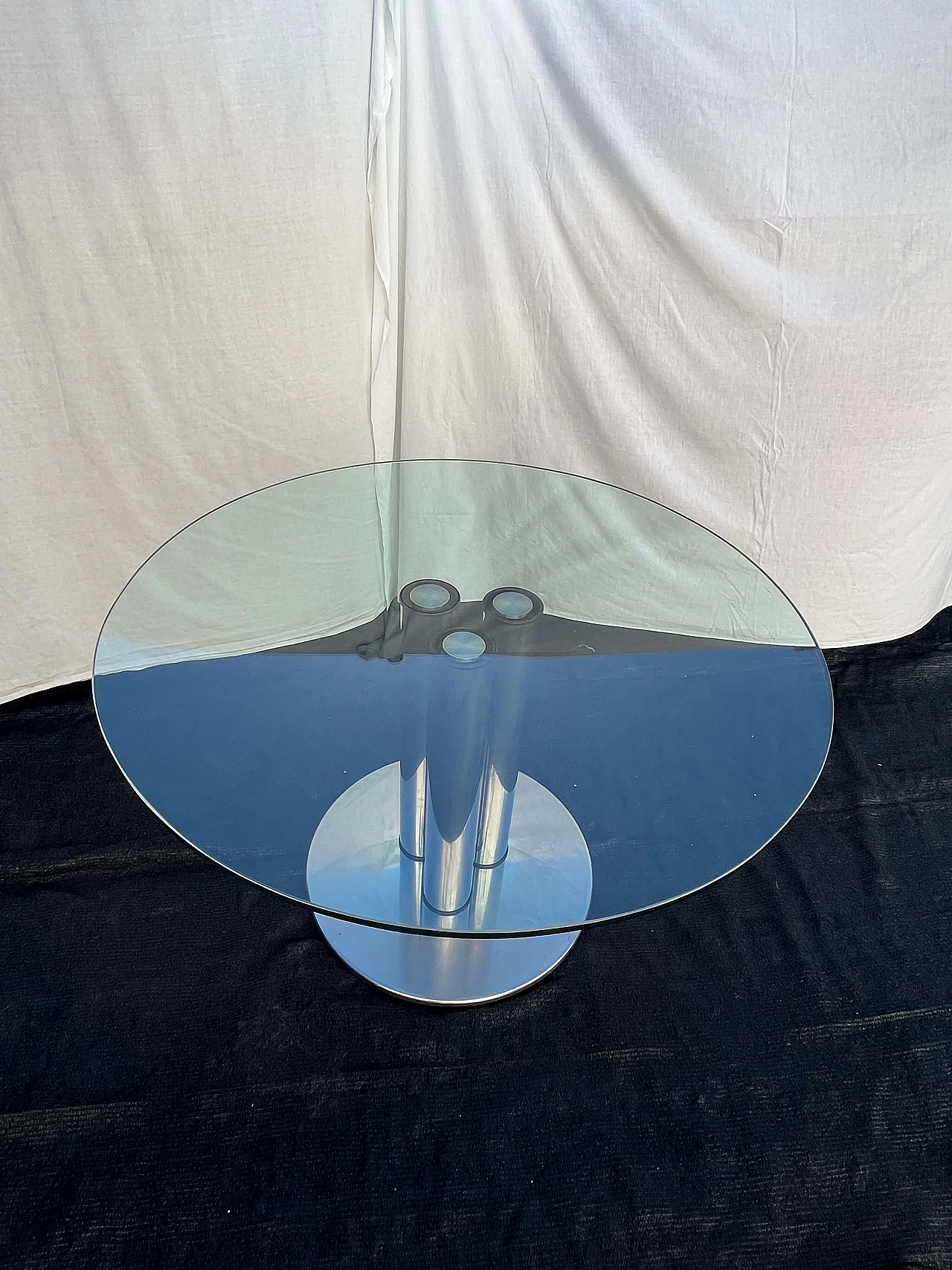 Marcuso steel table with glass top by Marco Zanuso for Zanotta, 1970s 6