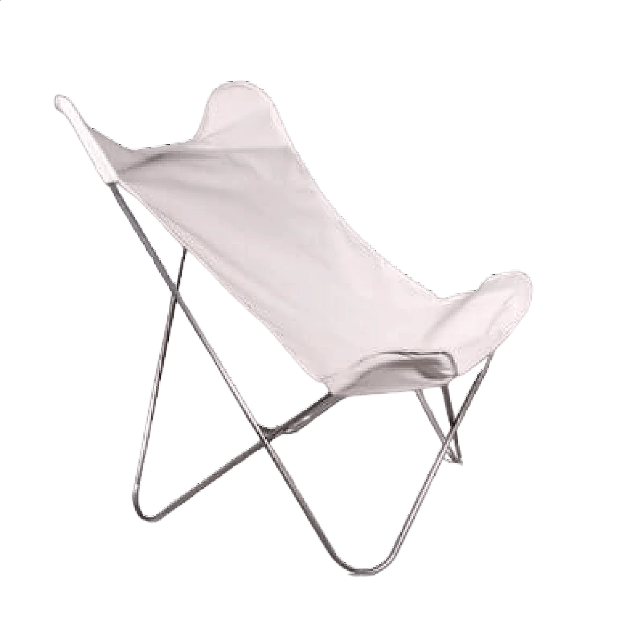Steel and white fabric Tripolina chair, 1960s 8