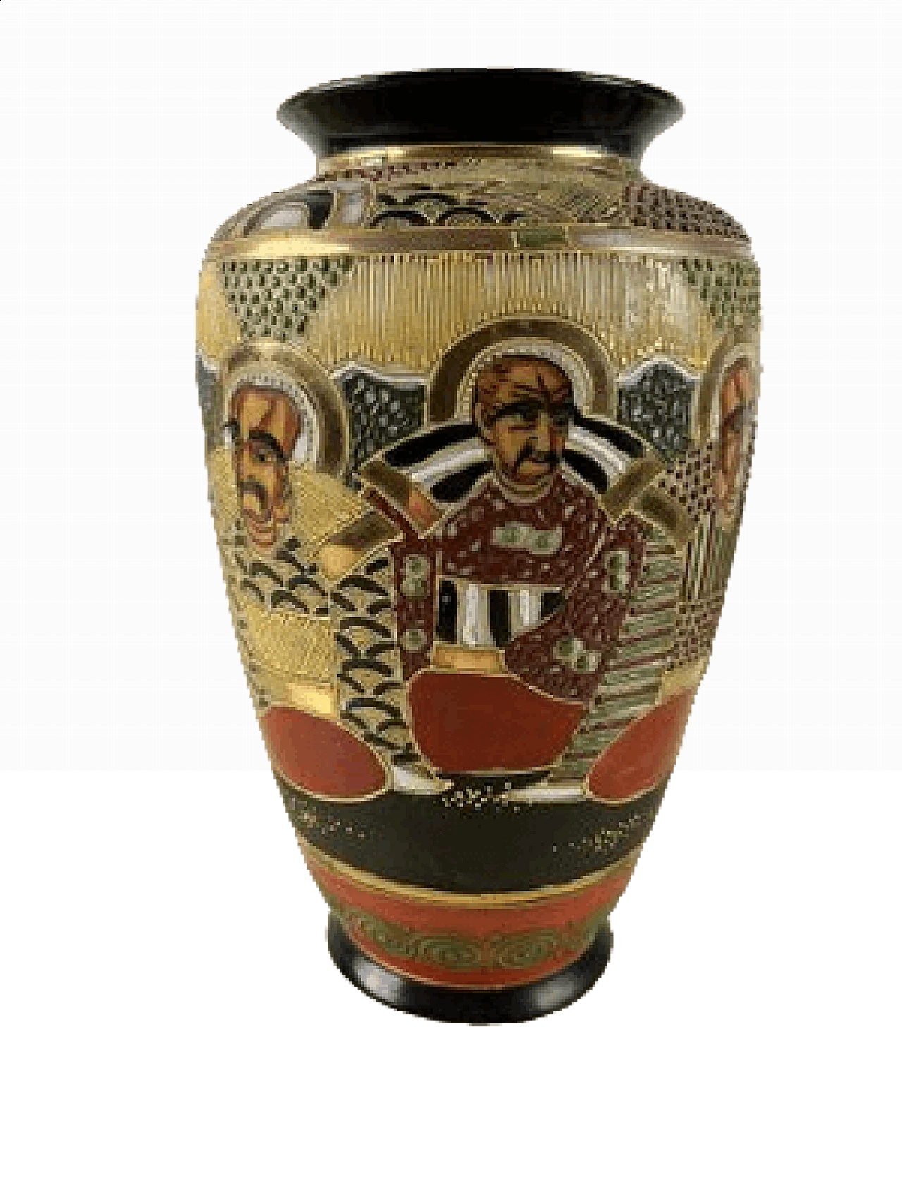 Satsuma porcelain vase with gold decoration, 1950s 11