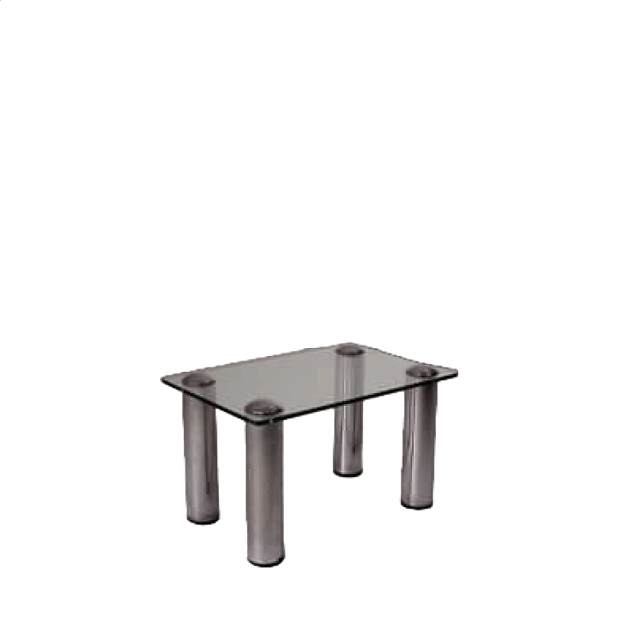 Tavolino in acciaio con piano in vetro, anni '70 12