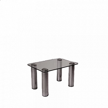 Steel coffee table with glass top, 1970s
