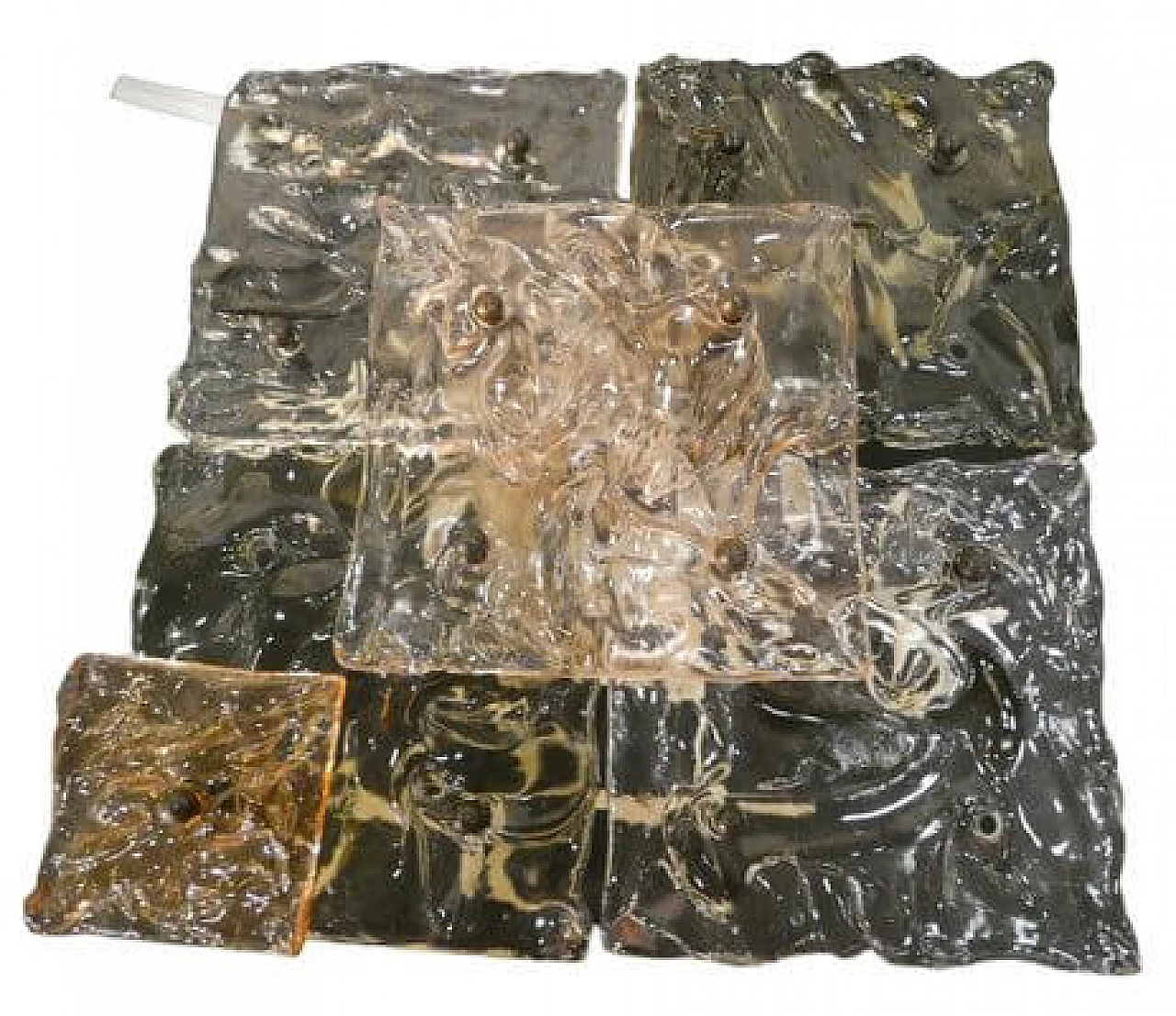 Murano glass Patchwork wall light by Venini, 1960s 8