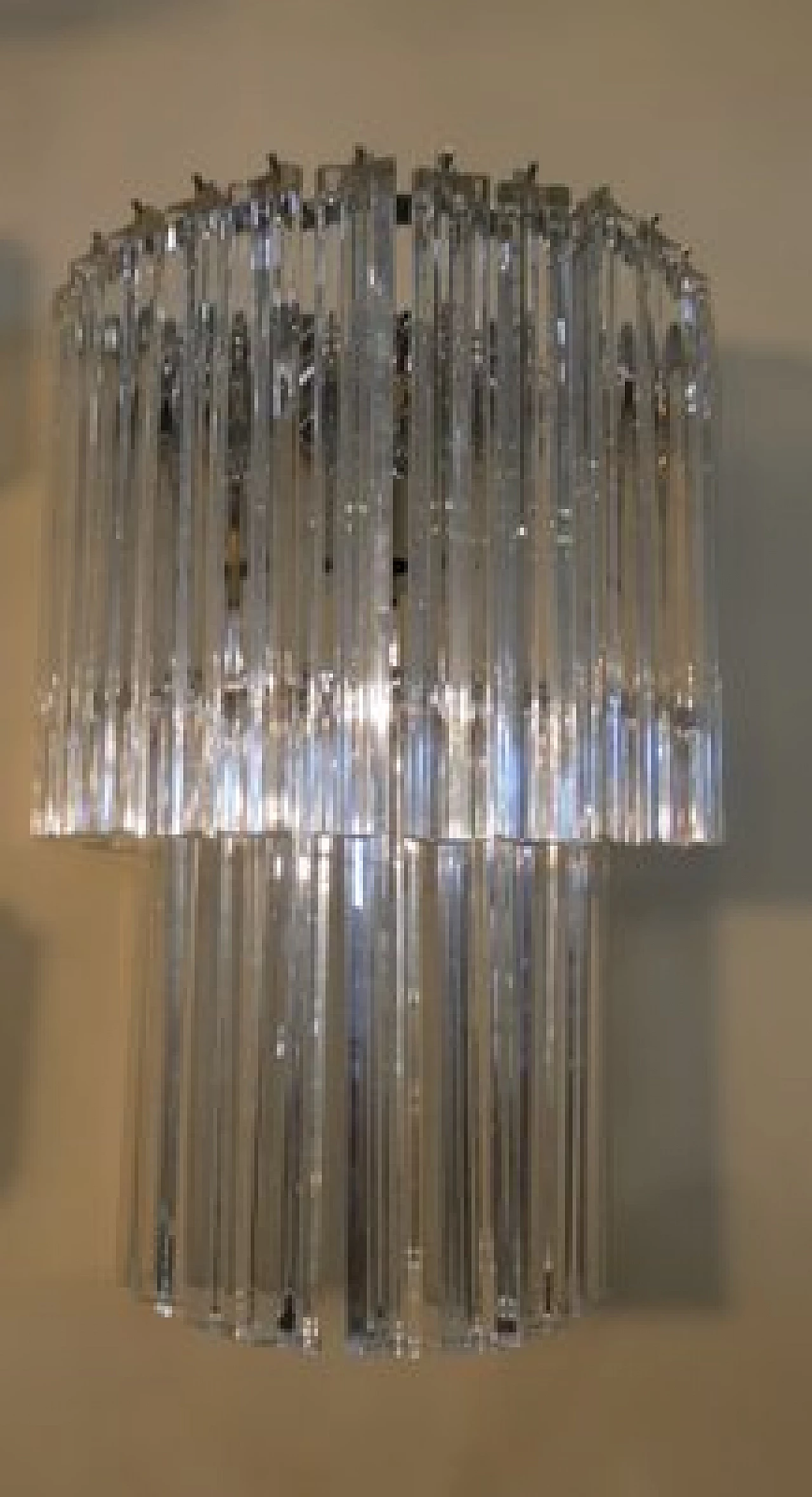 Pair of transparent Murano glass and metal wall lights by Venini, 1960s 1